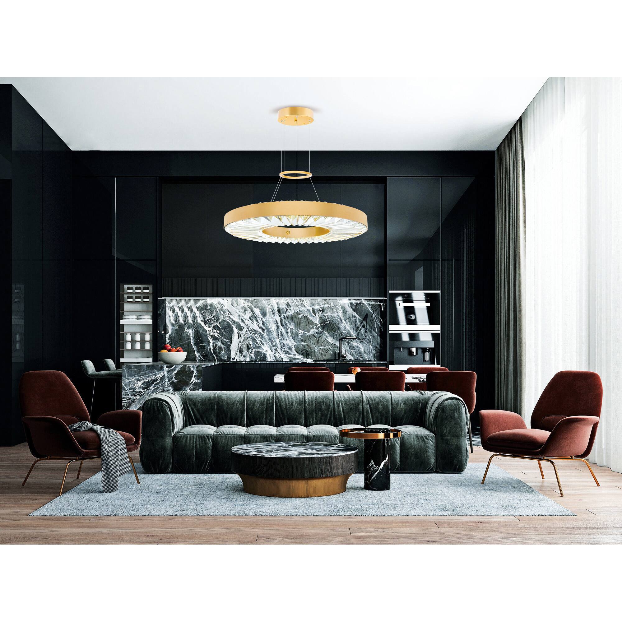 Alt View 3. CWI Lighting - Bjoux LED Chandelier With Sun Gold Finish - Sun Gold.