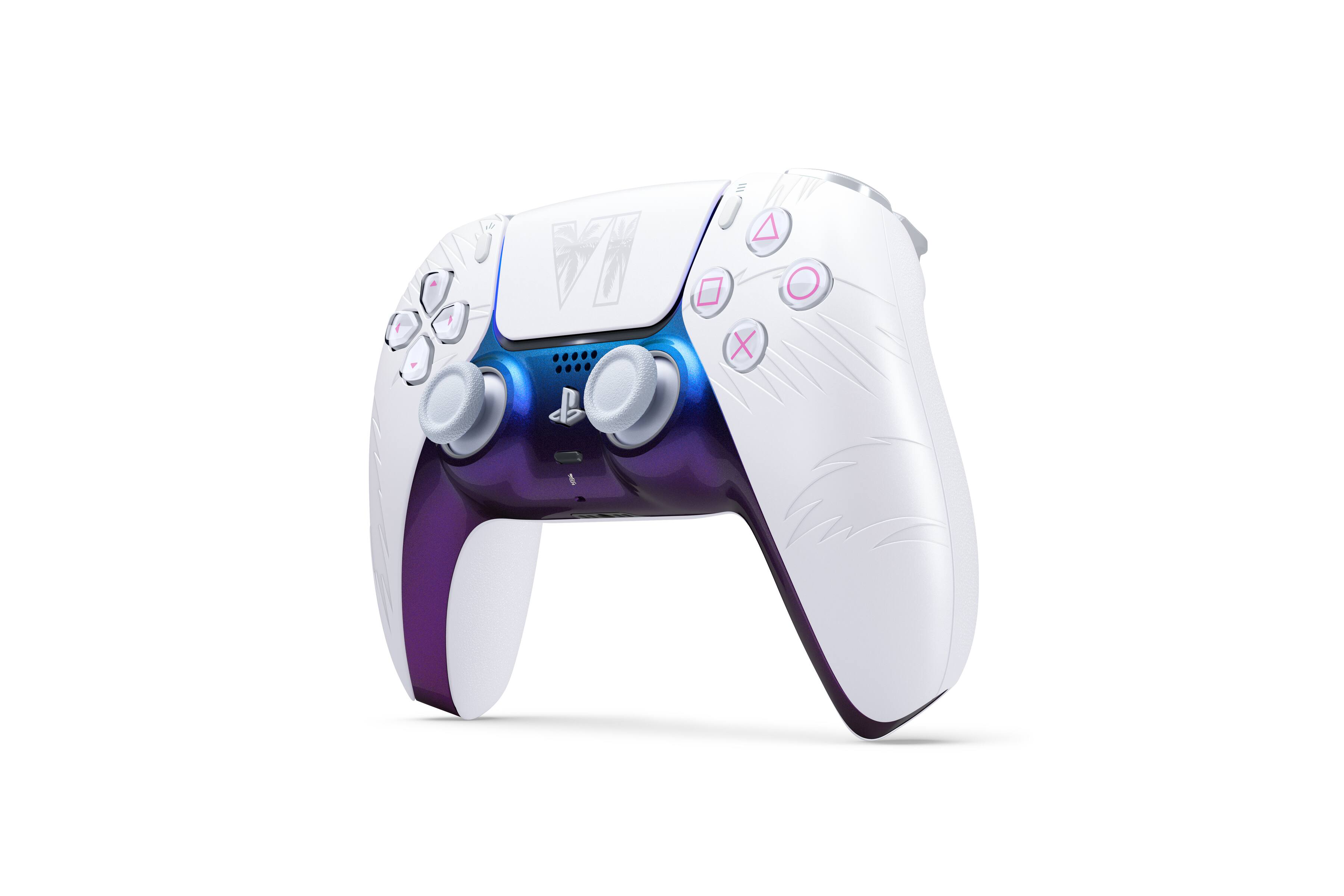 Left. Sony Interactive Entertainment - DualSense Wireless Controller – Grand Theft Auto VI Limited Edition for PS5, PC, Mac & Mobile - White.