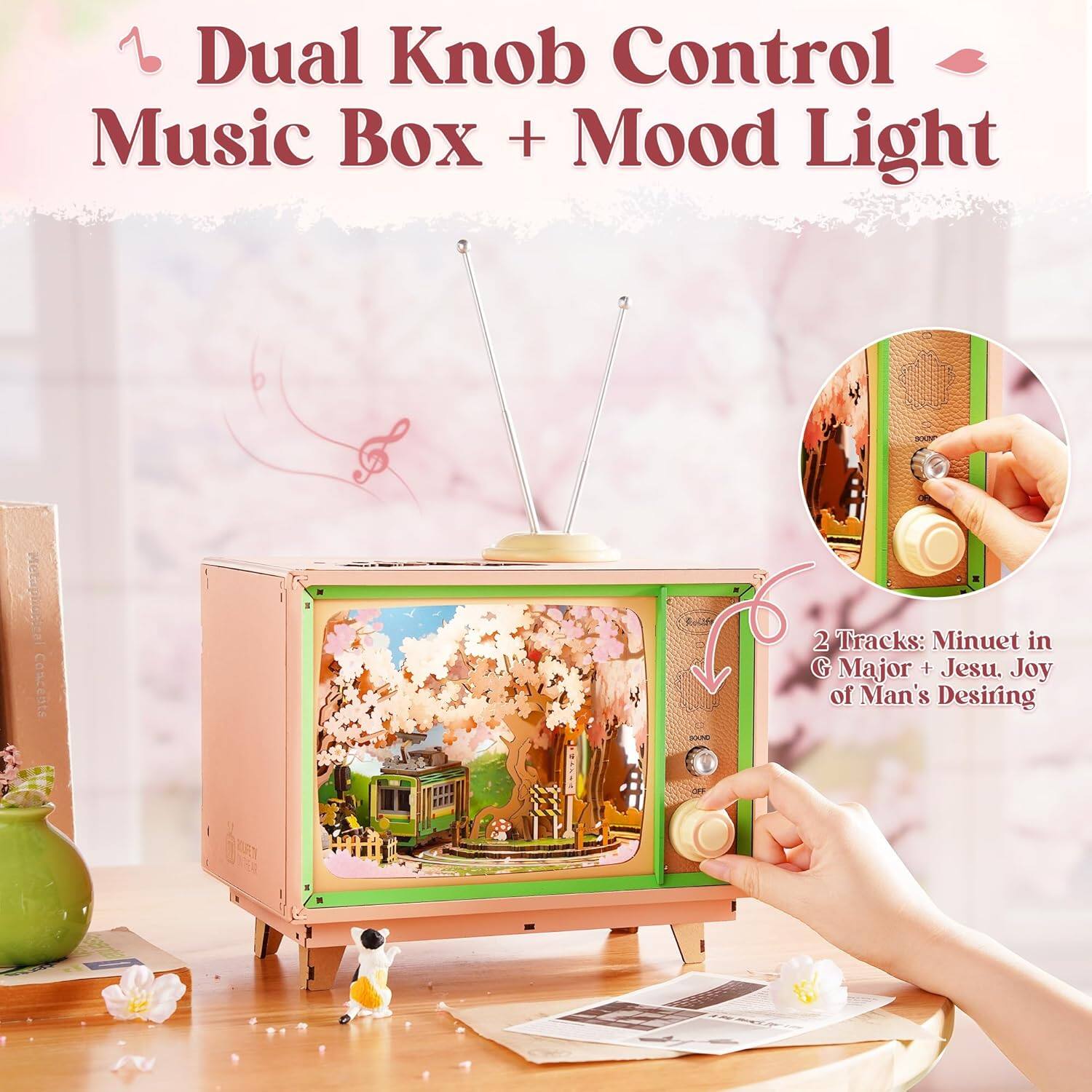 Dual Knob Control Music Box + Mood Light

2 Tracks: Minuet in G Major + Jesu, Joy of Man's Desiring