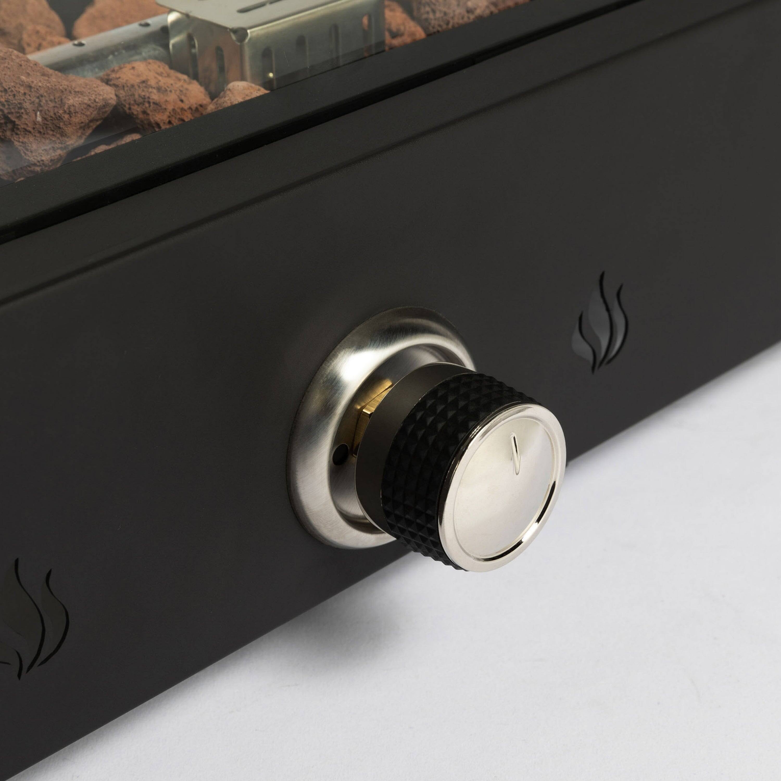 Alt View 9. Boyel Living - 28 Inch Tabletop Rectangular Propane Fire Pit 40000 BTU Black - Black.