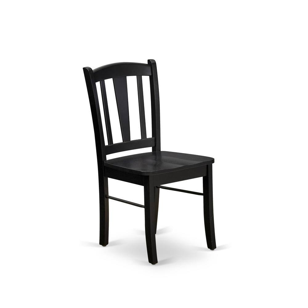 Alt View 2. East West Furniture - Dublin Chair with Wood Seat in Black Finish - Set of 2 - Black.
