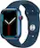 Front. Apple - Apple Watch Series 7 (GPS + Cellular) 45mm Blue Aluminum Case with Abyss Blue Sport Band - Blue.