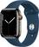 Front. Apple - Apple Watch Series 7 (GPS + Cellular) 45mm Graphite Stainless Steel Case with Abyss Blue Sport Band - Graphite.