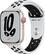Front. Apple - Apple Watch Nike Series 7 (GPS + Cellular) 45mm Starlight Aluminum Case with Pure Platinum/Black Nike Sport Band.