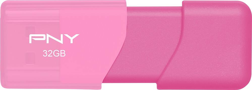Front. PNY - Attaché 3 32GB USB 2.0 Type A Flash Drive - Pink.