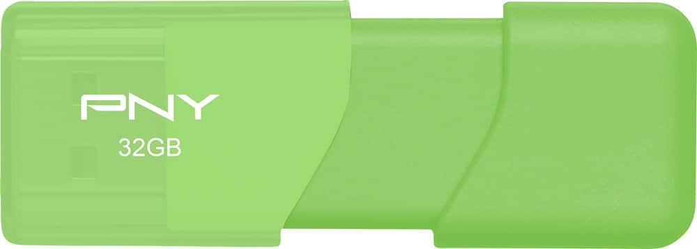 Front. PNY - Attaché 3 32GB USB 2.0 Type A Flash Drive - Green.
