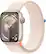 Front. Apple - Apple Watch Series 9 (GPS + Cellular) 41mm Starlight Aluminum Case with Starlight Sport Loop with Blood Oxygen - Starlight.