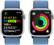 Alt View 17. Apple - Apple Watch Series 9 (GPS + Cellular) 41mm Silver Aluminum Case with Winter Blue Sport Loop with Blood Oxygen - Silver.