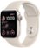 Front Zoom. Apple Watch SE 2nd Generation (GPS) 40mm Aluminum Case with Starlight Sport Band - S/M - Starlight.