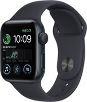 Apple Watch SE (GPS) 40mm Midnight Aluminum Case with Midnight Sport Band - S/M - Midnight - Front_Zoom