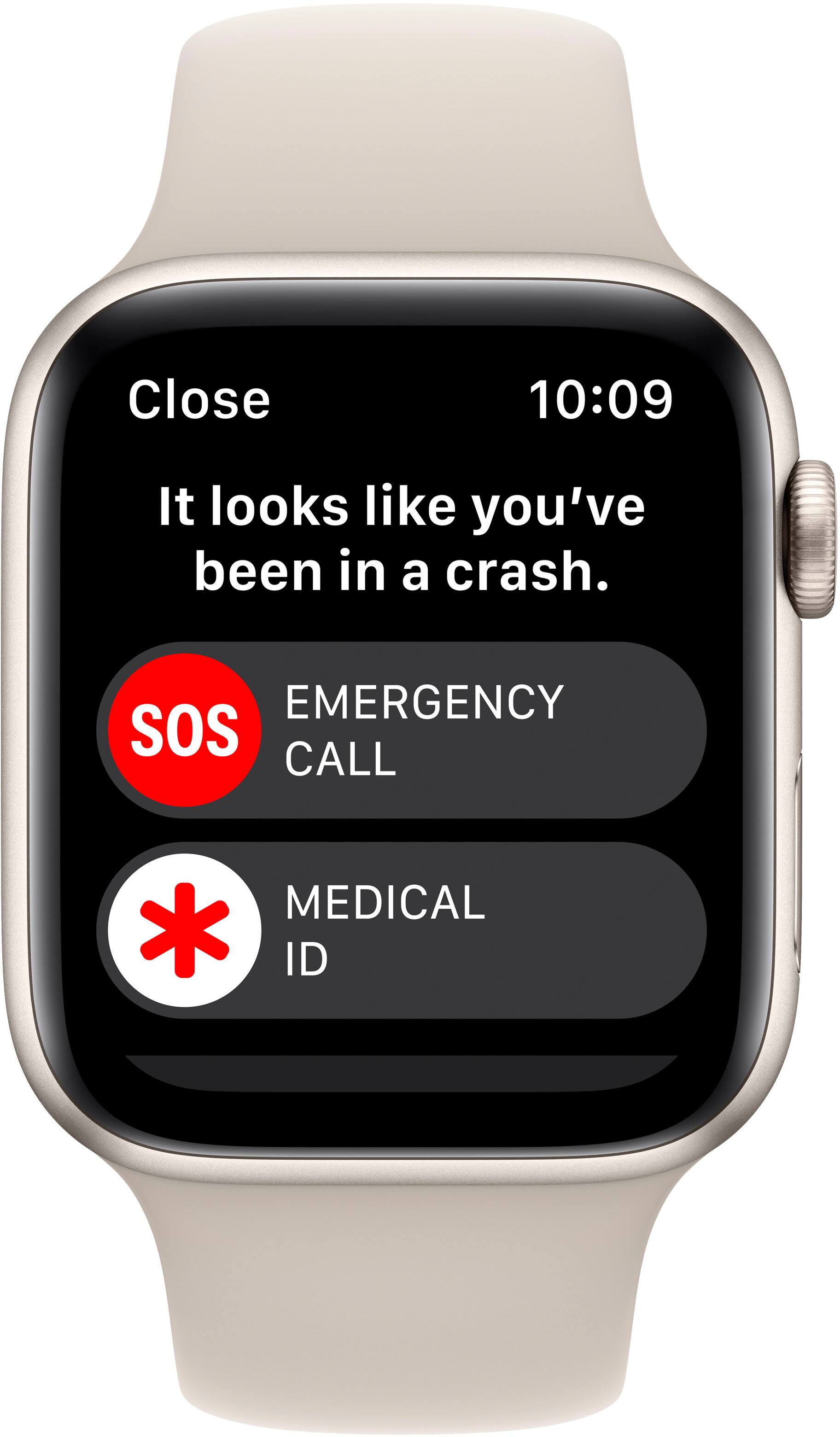 Close 10:09 It looks like you've been in a crash. EMERGENCY SOS CALL MEDICAL * ID