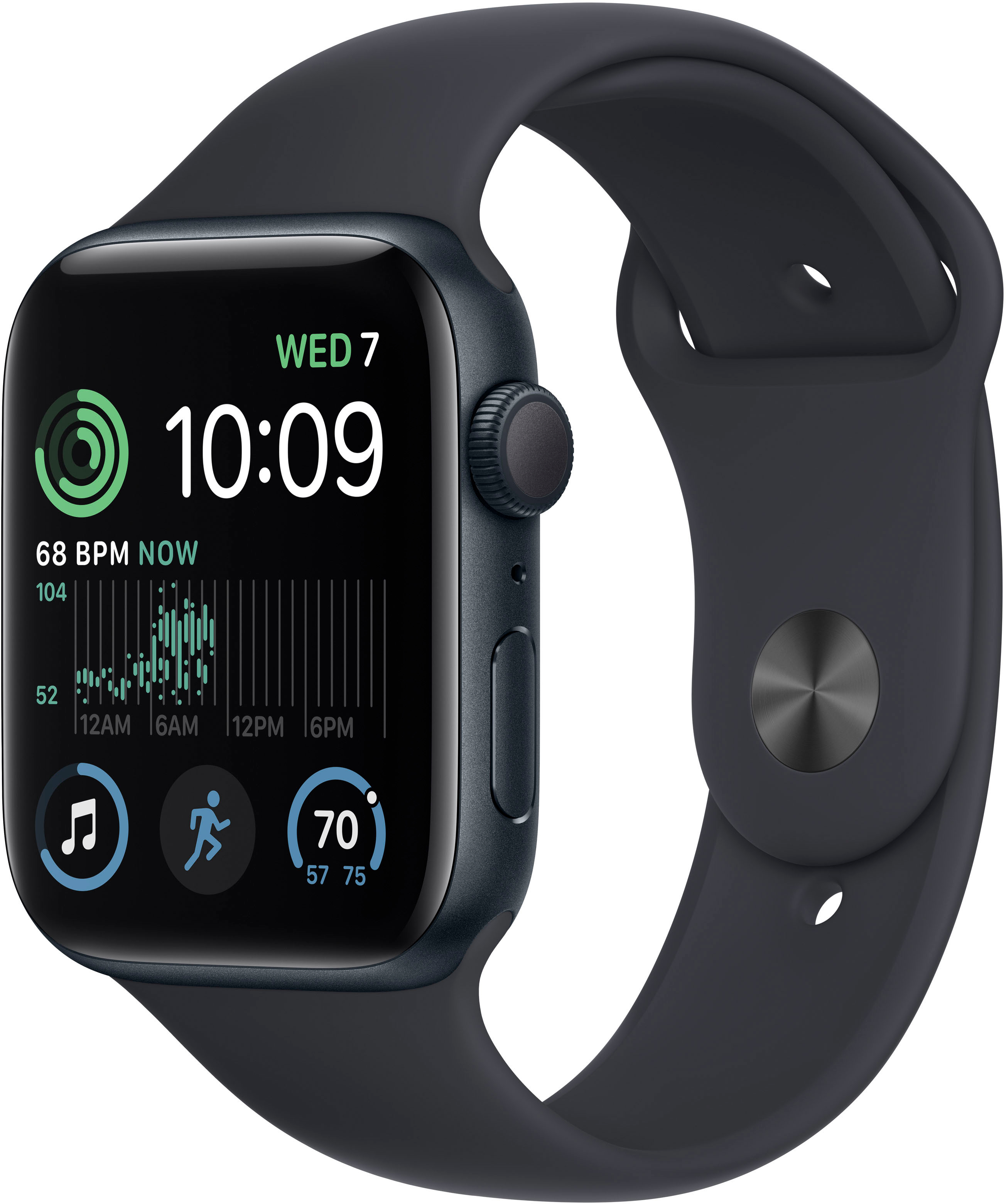 Apple Watch SE 2nd Generation (GPS) 44mm Aluminum Case with Midnight Sport Band - M/L - Midnight