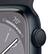 Left. Apple - Apple Watch Series 8 (GPS) 41mm Aluminum Case with Midnight Sport Band - S/M - Midnight.