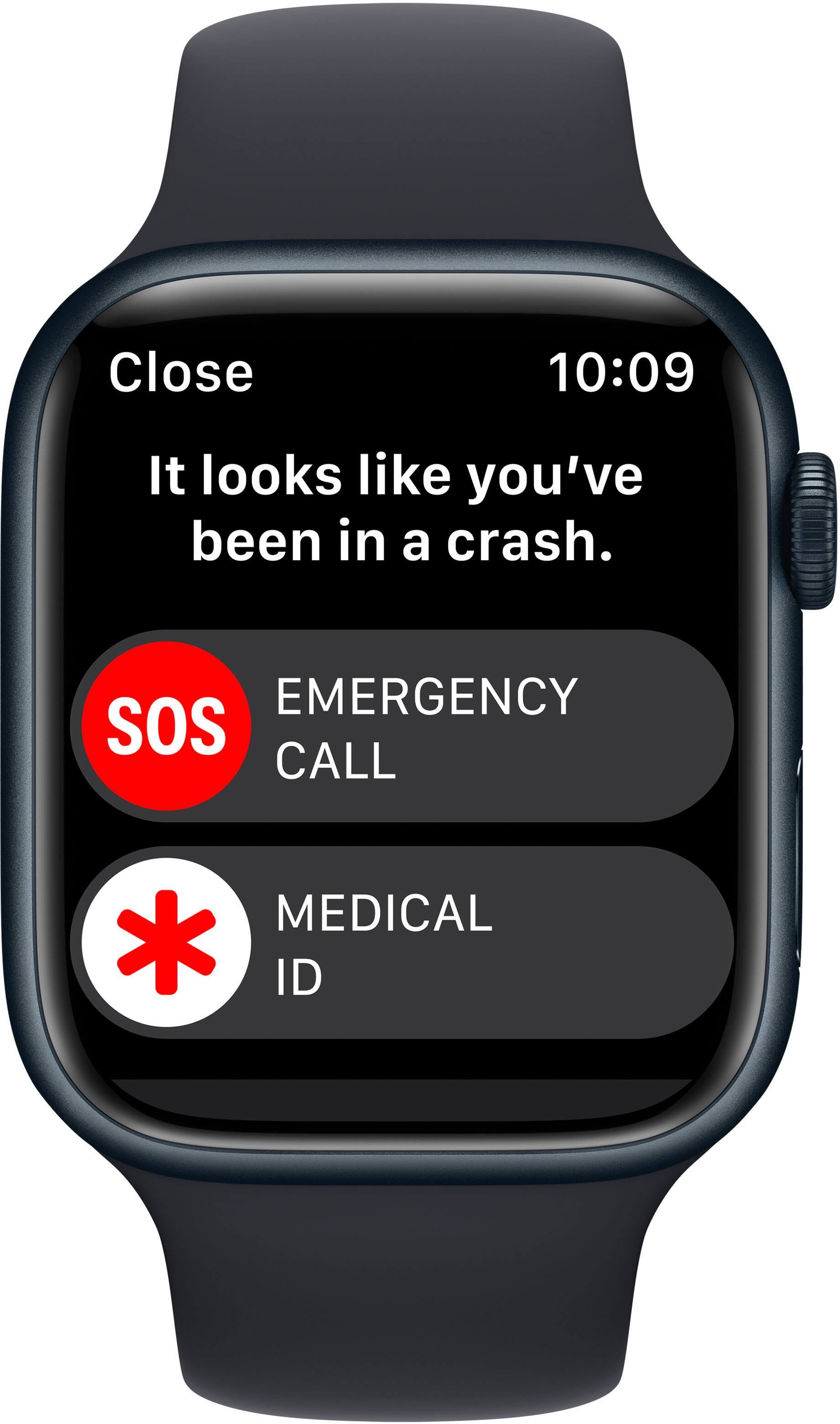 Alt View 3. Apple - Apple Watch Series 8 (GPS) 45mm Aluminum Case with Midnight Sport Band - S/M - Midnight.