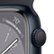 Left Zoom. Apple Watch Series 8 (GPS) 45mm Aluminum Case with Midnight Sport Band - S/M - Midnight.