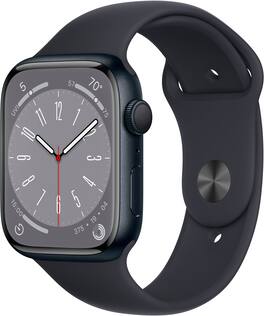 Refurbished Excellent - Apple Watch Series 8 (GPS) 45mm Aluminum Case with Midnight Sport Band - M/L - Midnight - (2022)