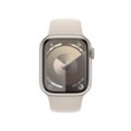 Angle. Apple - Apple Watch Series 9 (GPS) 41mm Starlight Aluminum Case with Starlight Sport Band with Blood Oxygen - S/M - Starlight.