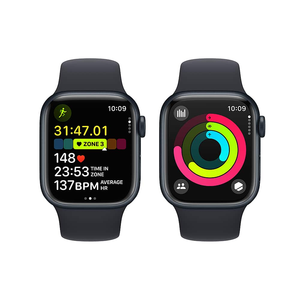 Buy Apple Watch Series 9 GPS, 41mm Midnight Aluminum Case with Midnight  Sport Band - M/L