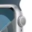 Alt View 12. Apple - Apple Watch Series 9 (GPS) 41mm Silver Aluminum Case with Storm Blue Sport Band with Blood Oxygen - S/M - Silver.