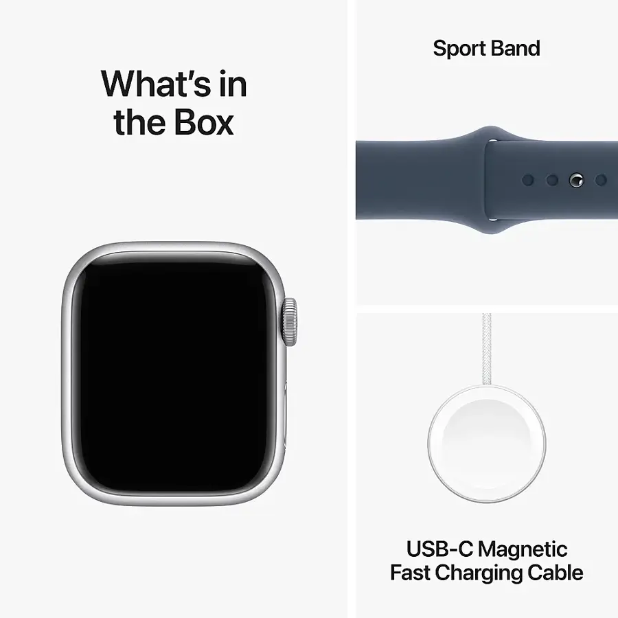 What's in the Box: Sport Band, USB-C Magnetic Fast Charging Cable