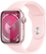 Front. Apple - Apple Watch Series 9 (GPS) 41mm Pink Aluminum Case with Light Pink Sport Band with Blood Oxygen - S/M - Pink.