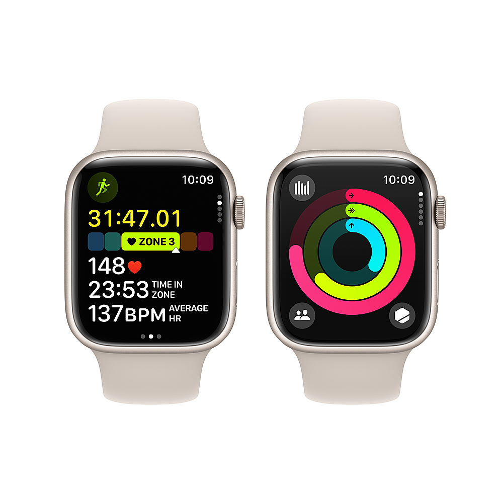Apple Watch Series 9 (GPS) 45mm Starlight Aluminum Case with 