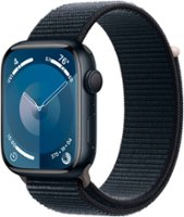 Apple Watch Series 9 (GPS) 45mm Midnight Aluminum Case with Midnight Sport Loop - Midnight - Front_Zoom