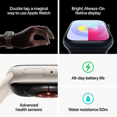 Apple Watch Series 9 (GPS) 45mm Midnight Aluminum Case with Apple Watch Series 9 (GPS) 45mm Midnight Aluminum Case with