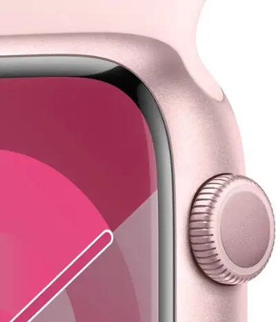 Apple GS Cert Refurb Watch Series 9  (GPS) 45mm Pink Aluminum Case with Light Pink Sport Band with Blood Oxygen - M/L - (2023)