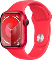Apple Watch Series 9 (GPS) 41mm (PRODUCT)RED Aluminum Case with (PRODUCT)RED Sport Band - S/M - (PRODUCT)RED - Front_Zoom
