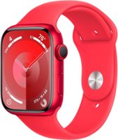 Apple Watch Series 9 (GPS) 45mm (PRODUCT)RED Aluminum Case with (PRODUCT)RED Sport Band with Blood Oxygen - M/L - (PRODUCT)RED - Front_Zoom