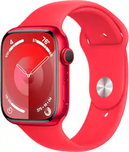Apple Cert Refurb Watch Series 9 GPS 45mm PRODUCT RED Aluminum Case w PRODUCT RED Sport Band M/L PRODUCT RED 2023 - (PRODUCT)RED - (2023)