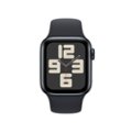 Angle. Apple - Apple Watch SE 2nd Generation (GPS) 40mm Midnight Aluminum Case with Midnight Sport Band - S/M - Midnight.