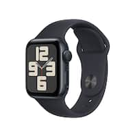 Apple Watch SE 2nd Generation (GPS) 40mm Midnight Aluminum Case with Midnight Sport Band - S/M - Midnight - Front_Zoom