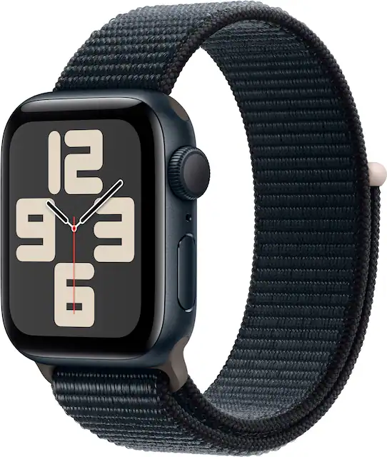 Apple Watch SE 2nd Generation GPS 40mm Midnight Aluminum Case with Midnight Sport Loop Midnight 2022 MRE03LL A Best Buy