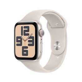 Geek Squad Refurbished Good - Apple Watch SE 2nd Generation (GPS) 44mm Starlight Aluminum Case with Starlight Sport Band - M/L - Starlight - (2022)