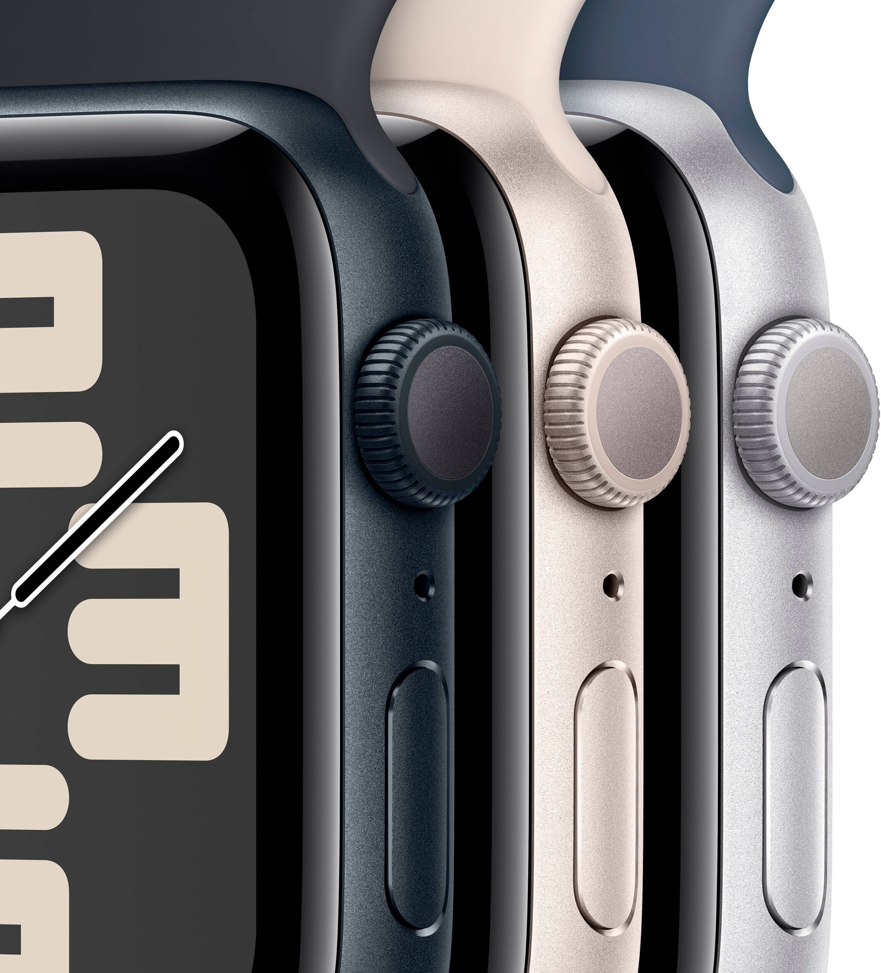 Alt View 12. Apple - Apple Watch SE 2nd Generation (GPS) 44mm Midnight Aluminum Case with Midnight Sport Band - S/M - Midnight.