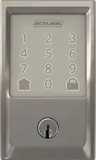 Front. Schlage - Encode Wi-Fi Touch Screen Deadbolt - Satin Nickel.