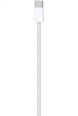 Front. Apple - USB-C Woven Charge Cable (1m) - White.