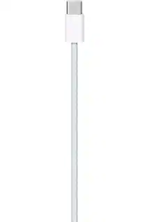 Front. Apple - USB-C Woven Charge Cable (1m) - White.