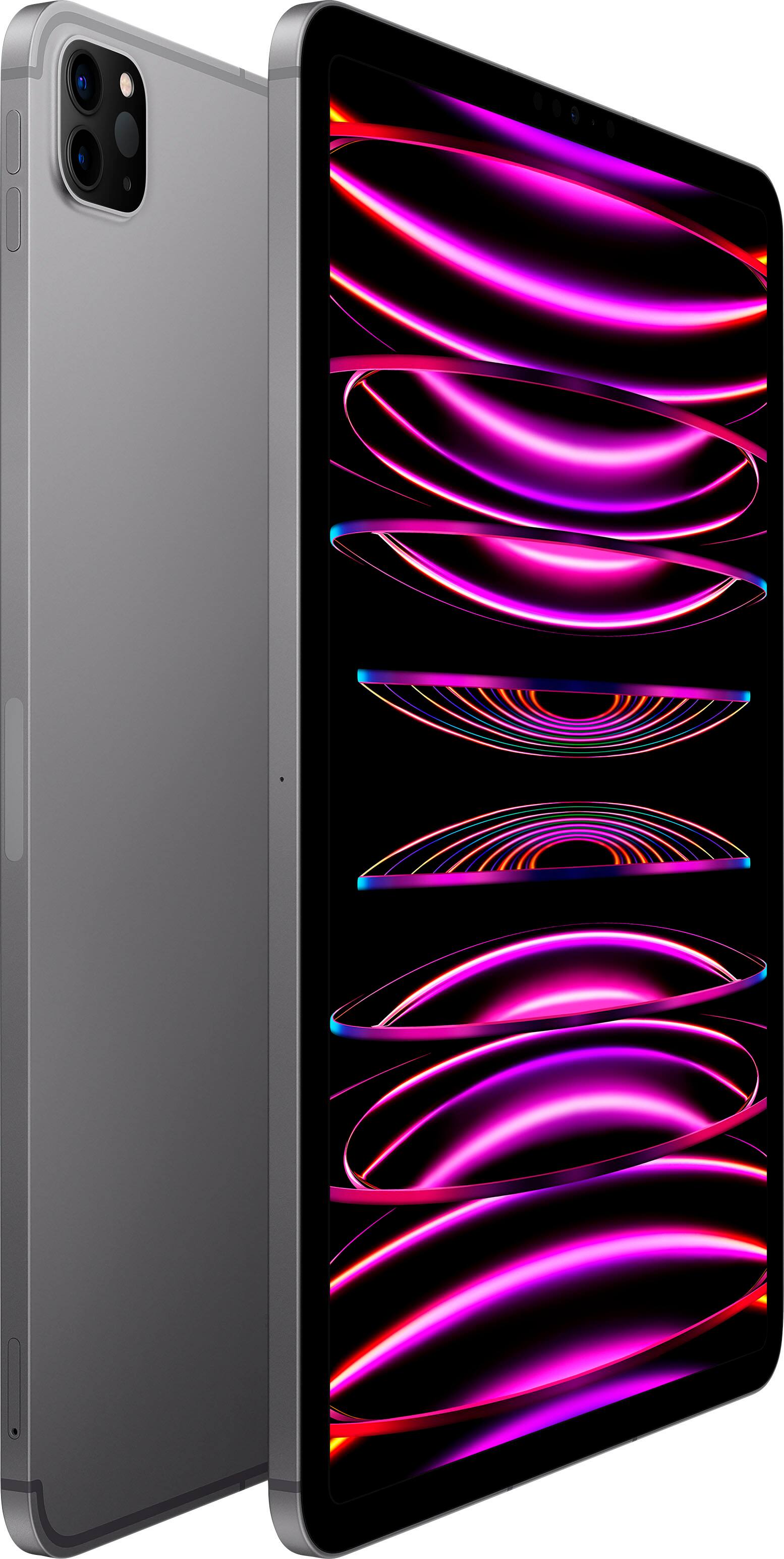 Back. Apple - 11-Inch iPad Pro (4th Generation) M2 Wi-Fi + Cellular - 512GB - Space Gray.