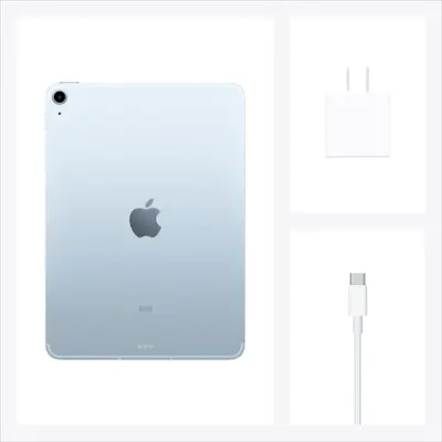 Apple - Geek Squad Certified Refurbished 10.9-Inch iPad Air  - (4th Generation) with Wi-Fi + Cellular - 64GB - Sky Blue (Unlocked)