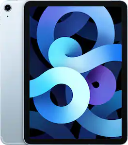 Apple - Geek Squad Certified Refurbished 10.9-Inch iPad Air - (4th Generation) with Wi-Fi + Cellular - 256GB - Sky Blue (Unlocked)