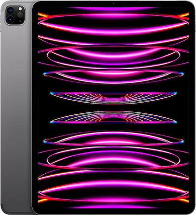 Front. Apple - 12.9-Inch iPad Pro (6th Generation) M2 Wi-Fi + Cellular - 128GB - Space Gray.
