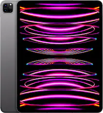 Front. Apple - 12.9-Inch iPad Pro (6th Generation) M2 Wi-Fi + Cellular - 256GB - Space Gray.