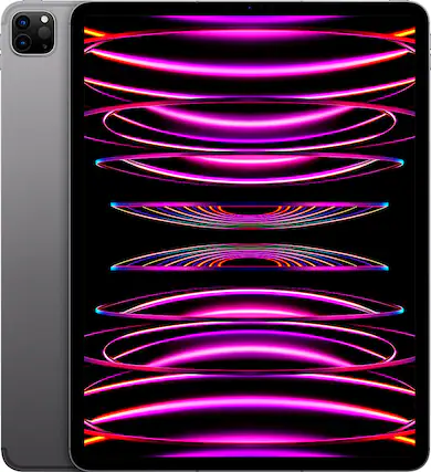 Front. Apple - 12.9-Inch iPad Pro (6th Generation) M2 Wi-Fi + Cellular - 256GB - Space Gray.