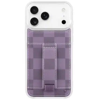 Front. Walli Cases - Walli Cases iPhone 17 Pro Phone Case with Wallet and Finger Strap - Purple Haze - Purple Haze.