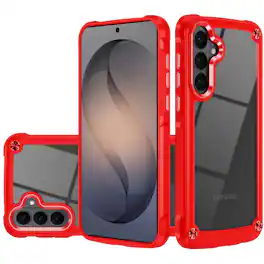 Kitcheniva - Metal Buttons Raised Camera Lip Plus Tempered Glass For Samsung S26 Plus Case - Red