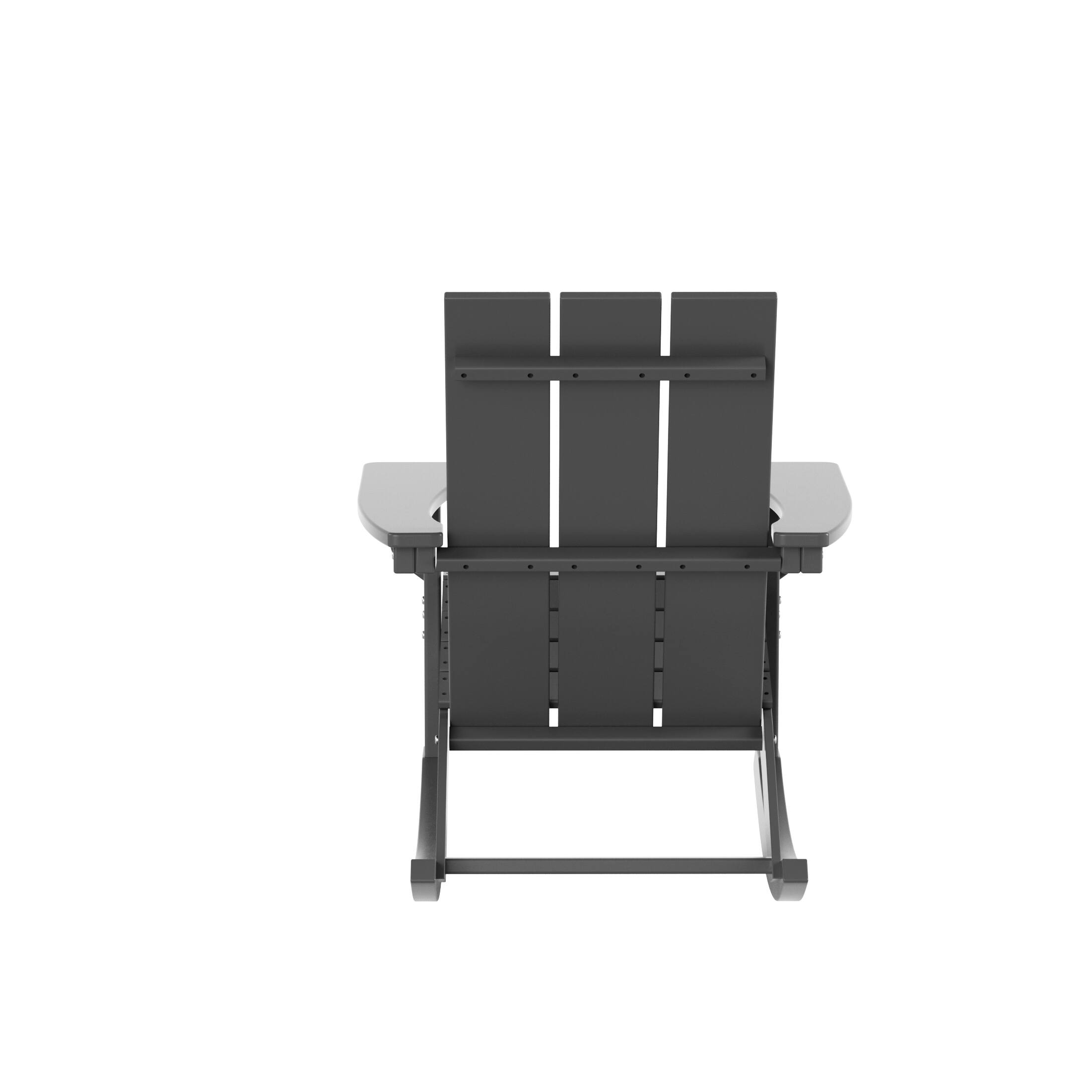 Alt View 2. WestinTrends - WestinTrends Ashore Outdoor Patio Modern Adirondack Rocking Chair - Gray.