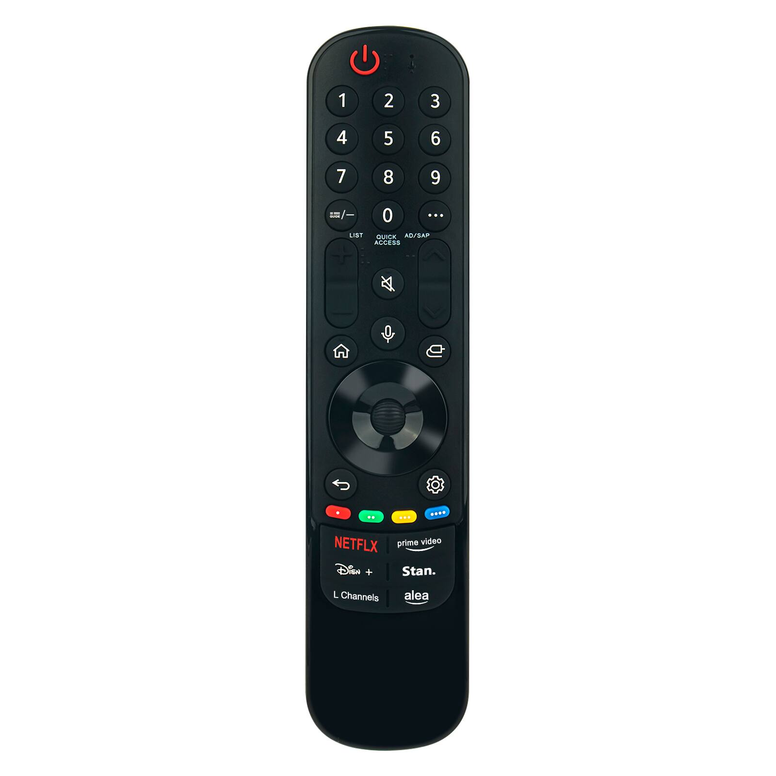 1 2 3 4 5 6 7 8 9 0 ... LIST QUICK ACCESS ... NETFLIX prime video Disney+ Stan. L Channels alea